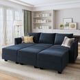 thumbnail image 1 of HONBAY Reversible Sectional Sofa Bed with Storage,  L/U Shaped Sofa Bed with Storage for Living Room, Dark Blue, 1 of 6