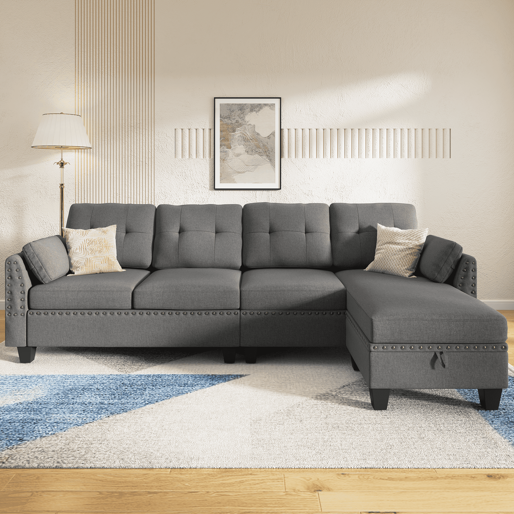 Honbay Reversible Sectional Sofa For