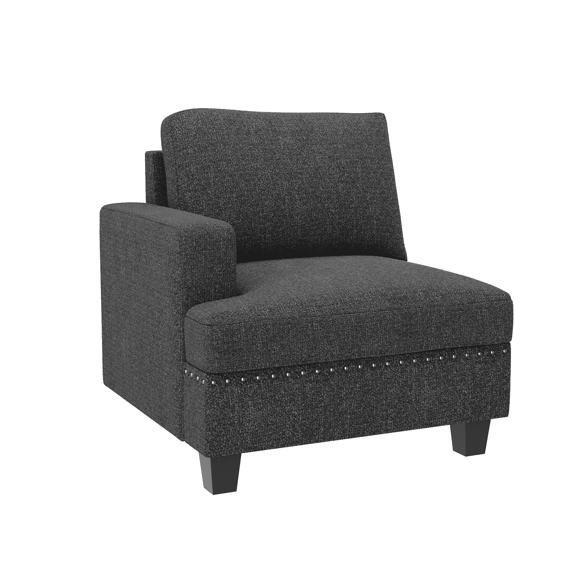 HONBAY RightSide Armrest for Modular Fabric Sofa Couch, Light Grey