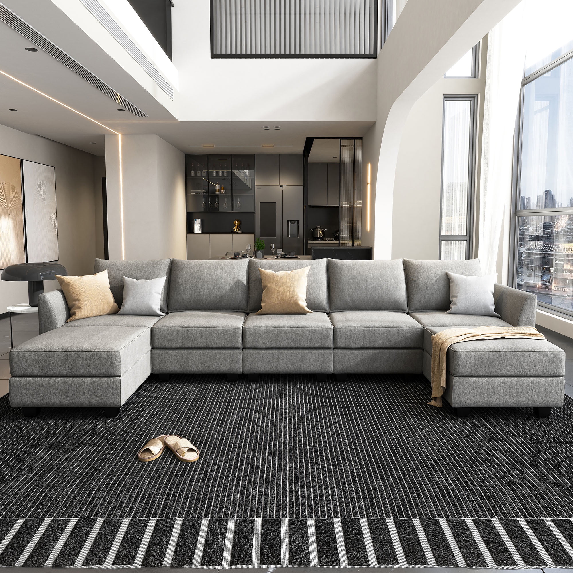 HONBAY U Shaped Modular Sofa Couch for Apartment Living Room Furniture