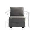 thumbnail image 1 of HONBAY Velvet Armless Chair Middle Module for Moduler Sofa, Dull Grey, 1 of 6