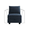 thumbnail image 1 of HONBAY Velvet Armless Chair Middle Module for Moduler Sofa, Navy Blue, 1 of 8