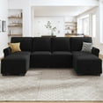 HONBAY Velvet Sectional Sofa with Storage for Living Room Furniture