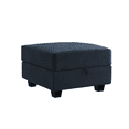 thumbnail image 1 of HONBAY Velvet Square Ottoman Module for Modular Sectional Sofa, Storage Footrest, Navy Blue, 1 of 8