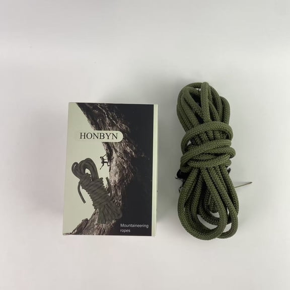 HONBYN Mountaineering ropes, 90 Feet x 1/4 Inch (7mm) Polypropylene Nylon Poly Lightweight Diamond Braided Cord Green