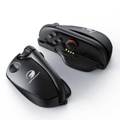 HONCAM Gaming Mouse Grip for Switch 2 Joycons, Switch2 Accessories for NS2 Controllers with Smooth Ptfe Glide Pads, Portable Mouse Grip for Joy Con, Black, 2 Pack