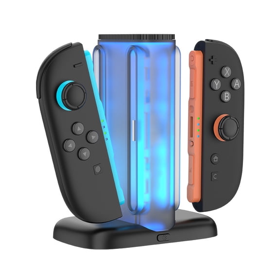 HONCAM Switch 2 Joy-Con 4-in-1 Rocket Charging Dock - Quad-Slot Charging Base for Nintendo Switch 2 Left/Right Controllers, LED Indicator Fast Charger Station