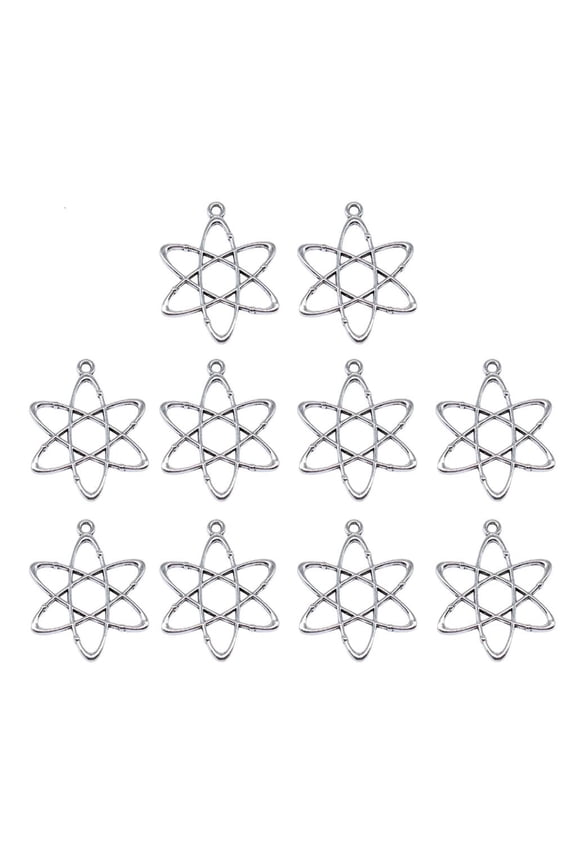 HONCLL 10 Pieces Science Themed Atomic Pendants Jewelry Making Accessories Educational Accessory for Teachers and Students