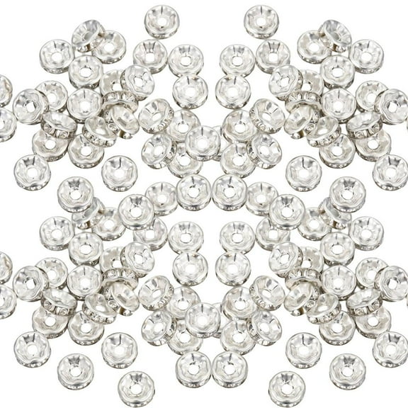 HONCLL 100Pieces Rhinestones Decorative Spacer Beads Fashion Jewelry Supplies Loose Bead