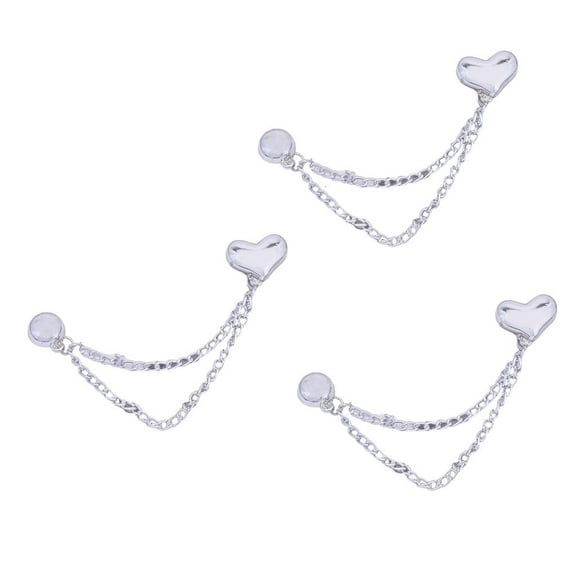HONCLL 3 Pcs Magnetic Clothing Clips with Chain Lovely Bows Magnetic Buttons Heart Pants Clips Removable Magnetic Pins