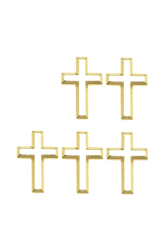 HONCLL 5pcs Alloy Crucifix Shaped Brooch Pin Metal Badge for Christian Faith Expression