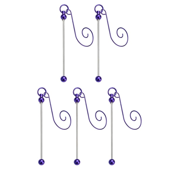 Tizuqe 5pcs Metal Hanging Ornament Hooks for DIY Christmas Decoration Beadable Hangers