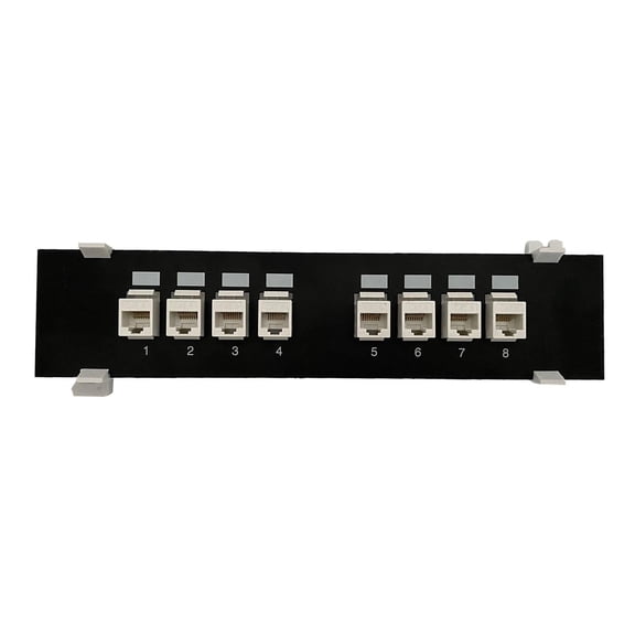 HONCLL 8-Port Cat6 Network Patch Panel with Wall Mount Bracket RJ45 Keystone Networking