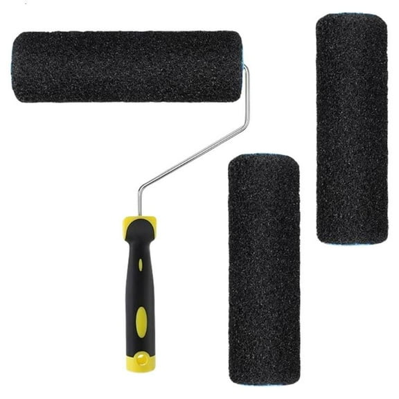 HONCLL 9Inch Sturdy Drywall Roller Brushes Set of 3 with Frame for Home Renovations