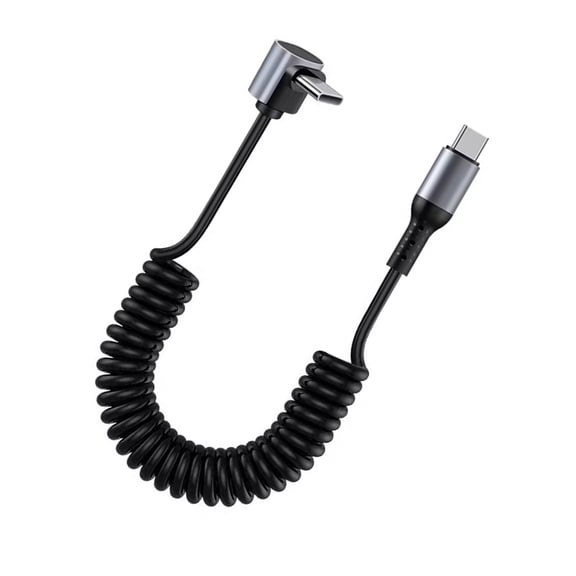 Tizuqe Coiled USB Type C Cable Efficient Data Transmission Extendable 150CM PD100W