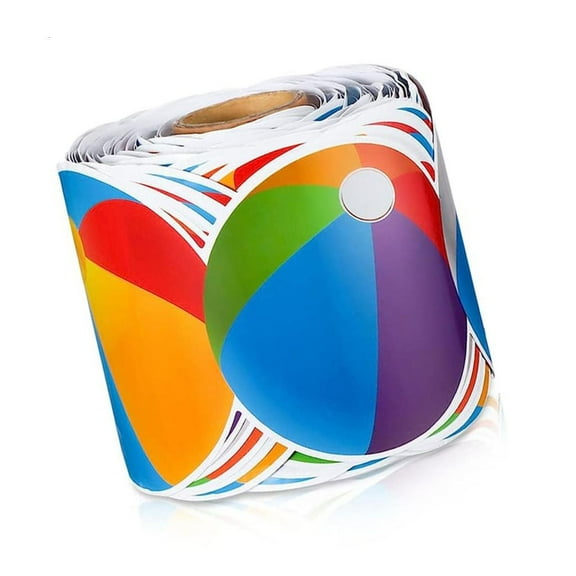 HONCLL Colorful Beach Balls Border Trim Wall Sticker for Chalkboard Party Decoration