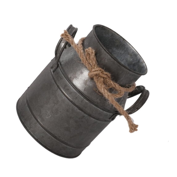 HONCLL Country Styles Metal Holder Rustics Decorative Milk Can for Home Garden Decors