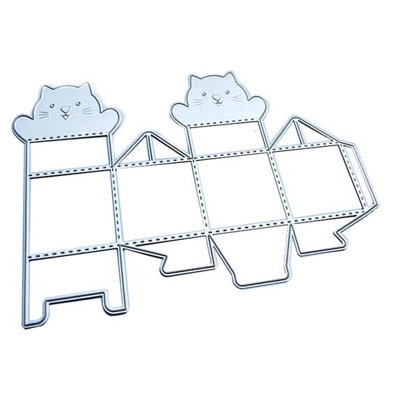 HONCLL Cute for Cat 3D Candy Gift Box Metal Cutting Dies Stencil DIY Embossing Template