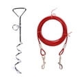 thumbnail image 1 of HONCLL Dogs Tie Out Cable & Stake Set 360-Degree Swivels Tangle-Free Steel Wire, 1 of 20