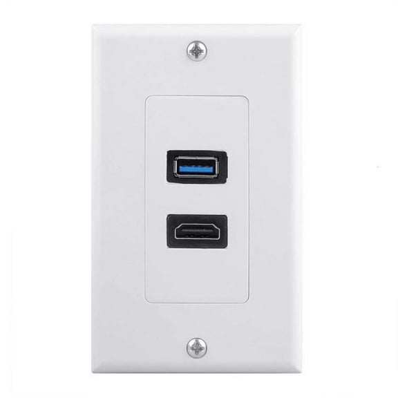 HONCLL Double Port Multimedia HDMIs 4K and USB3.0 Wall Plate for Enhances Connectivity and Neat Appearance in Living Space