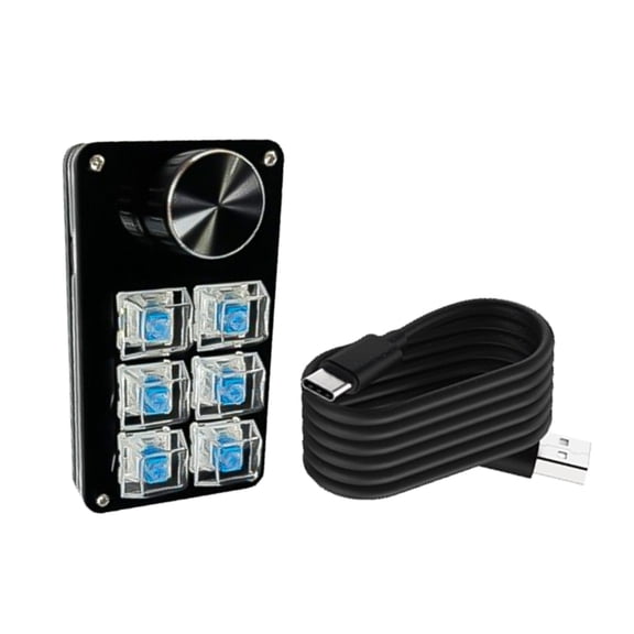 Tizuqe MultiFunction Programmable Macro Keypad With Mechanical Key, Customs Setting for Gaming Editing Media Controls