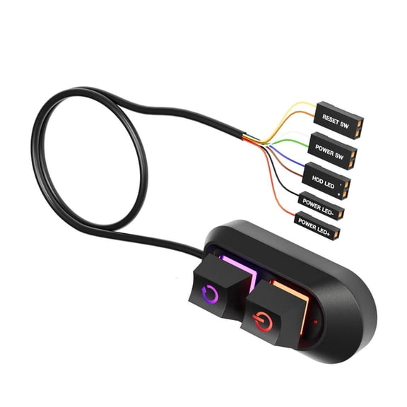 HONCLL Extended Desktop Power Button with LED Light for Gaming Enthusiasts and Computer Modders