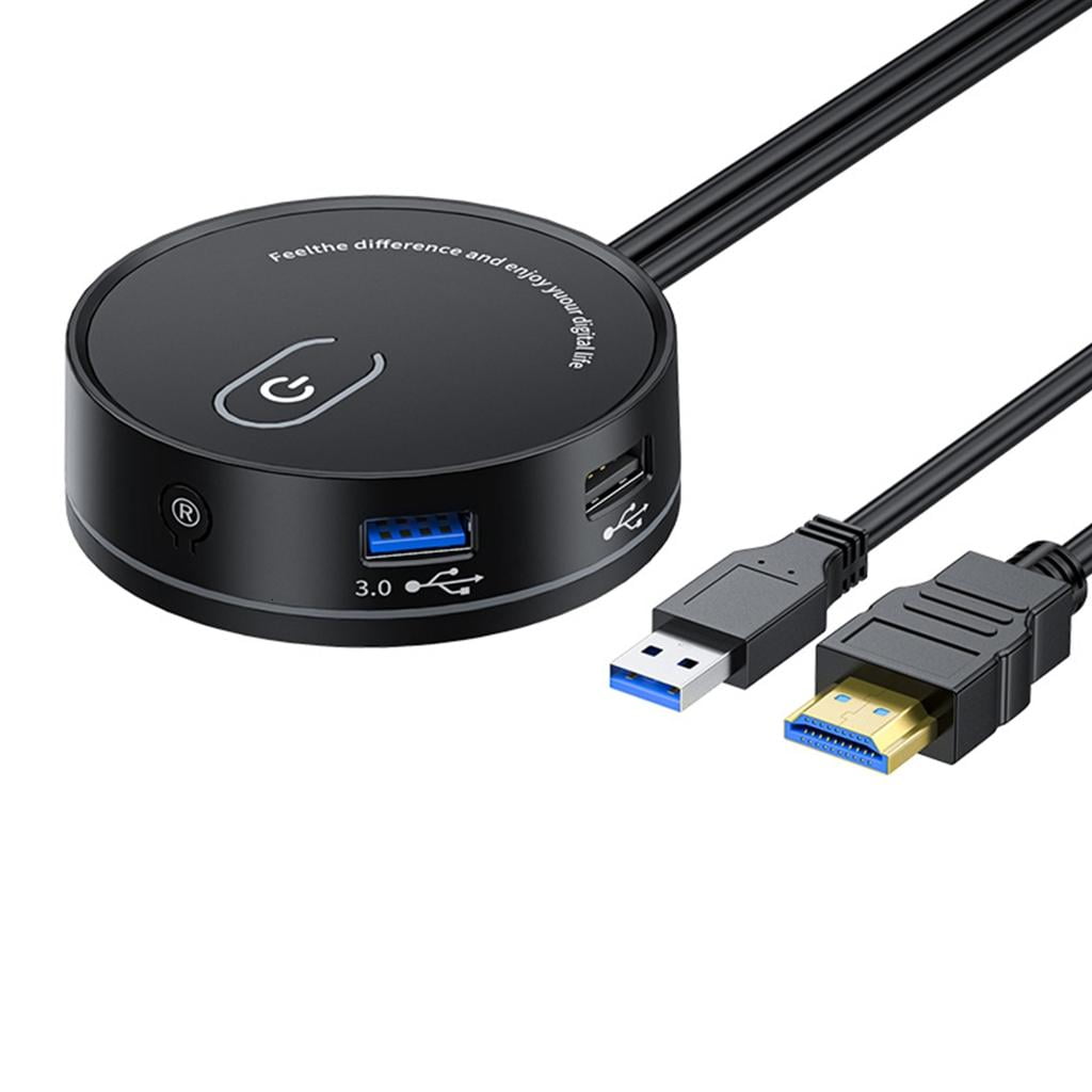 HONCLL External Desktop Power Control Switching with USB Hub and 3.5mm Auditory Port
