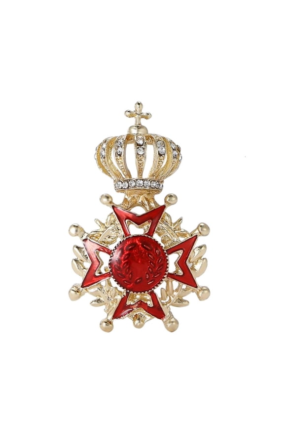 HONCLL Fashionable Enameled Crowns Brooch for Collectors and Fashion Enthusiasts