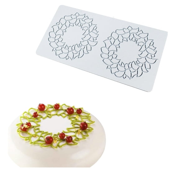 Tizuqe Fondants Impression Mats Pastries Molds Leaf Branch Pattern Laces Mat Chocolate Silicones Molds for Cake Decorating
