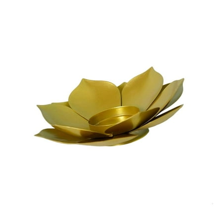 HONCLL Gold Iron Lotuses Flower Candle Stand Desktop Decoration For Celebration