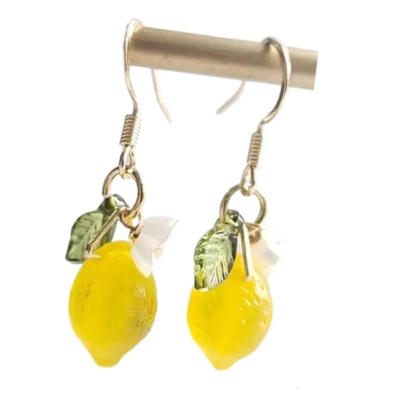 HONCLL Handmade Lemon Dangle Earrings Comfortable Hook Portable Resin Jewelry Gifts