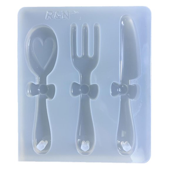 HONCLL Knife Fork Spoon Silicone Epoxy Mold DIY Keychain Crafting Mould for Valentines