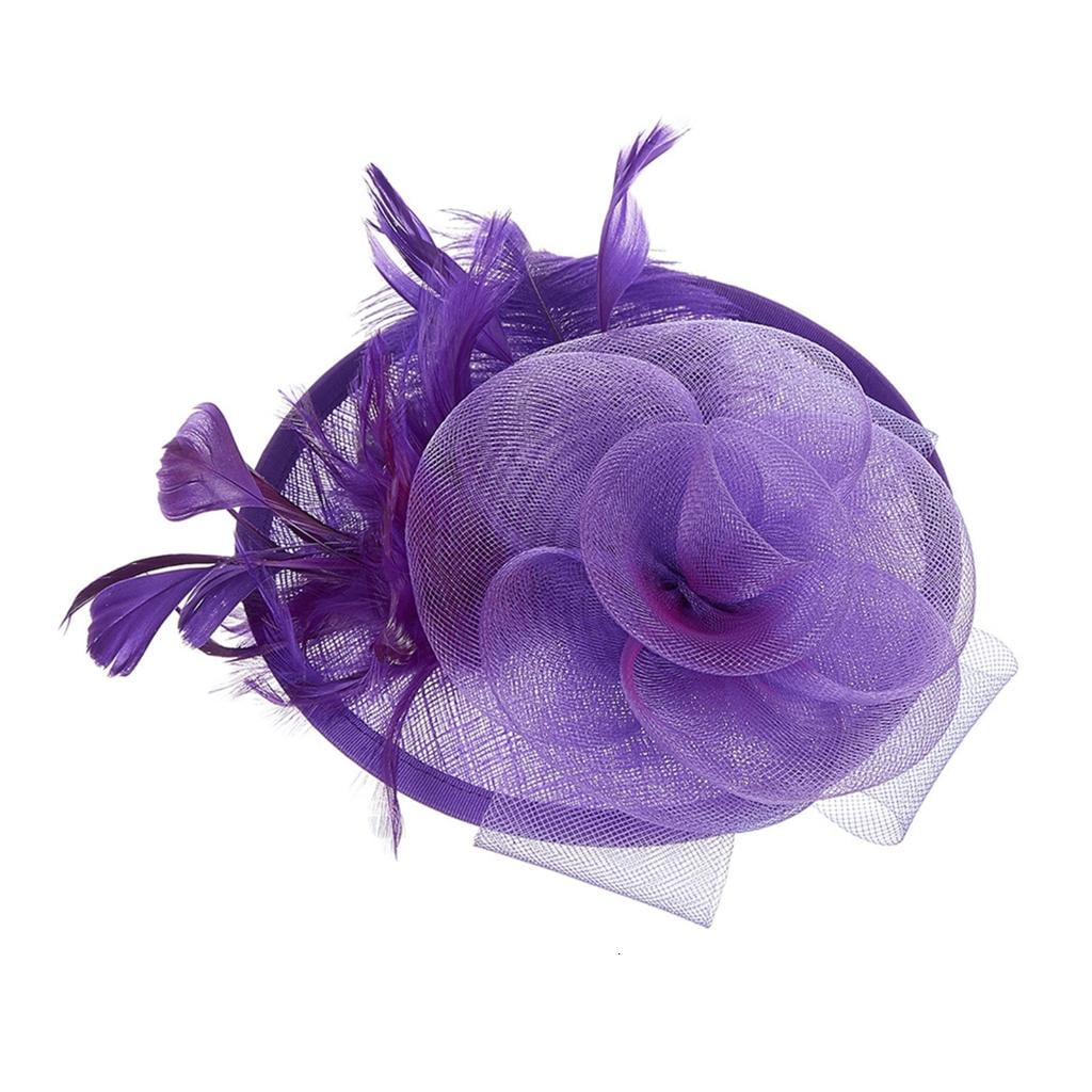 HONCLL Ladies Linen Church Hat For Bride Party Delicate Brida