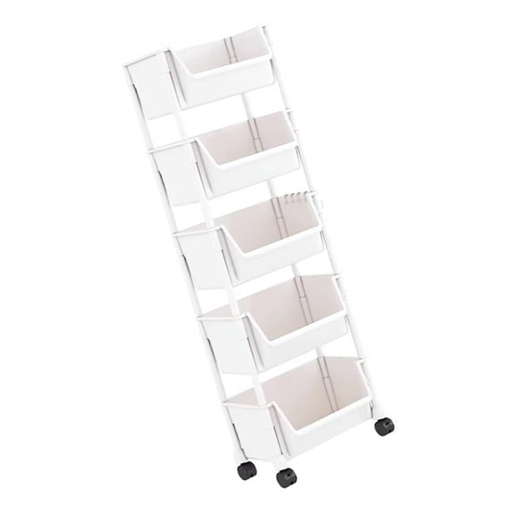 Tizuqe Multi Purpose Narrow Storage Shelf Space Efficient Movable Shelving Unit Multi Layer Holder with Brakes for Dorms