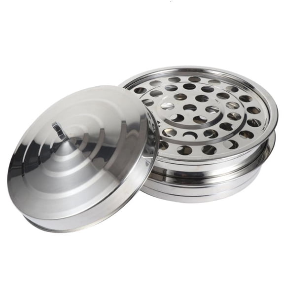 HONCLL Multipurpose 304 Stainless Steel 39 Hole Communion Serving Plate with Cover