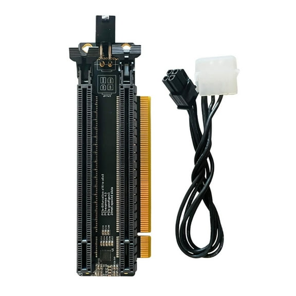 Tizuqe PCIe-Bifurcation x16 to X8X8 SATA/4P Power Supply Gen4 Split Card Splitter Card