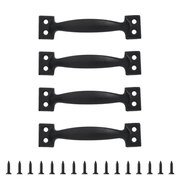 Tizuqe Pack Of 4 Iron Handles for Wood Fence Gates Metal Furniture Knob Home Hardware