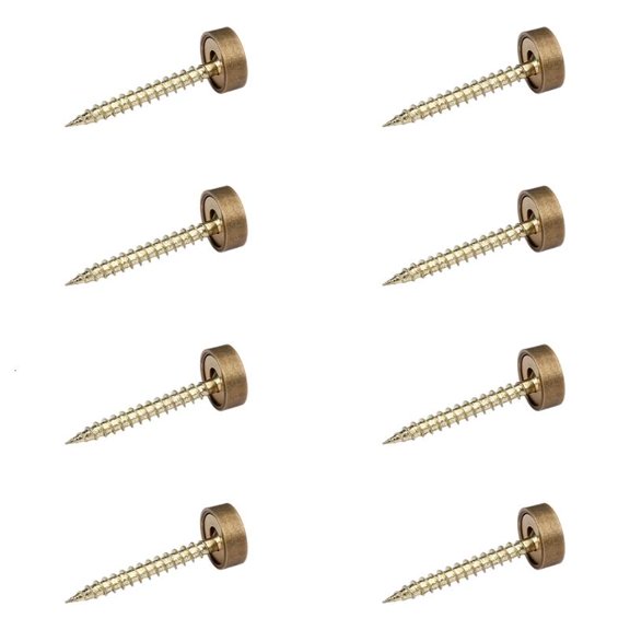 HONCLL Practical Brass Mirror Screw Fasteners With Decorative Domes Caps Rustproof Hardware for Home Furnishing Projects