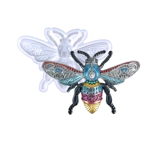 HONCLL Resin Casting Silicone Mold Large Bees-shape Keychain Pendant Jewelry Mould