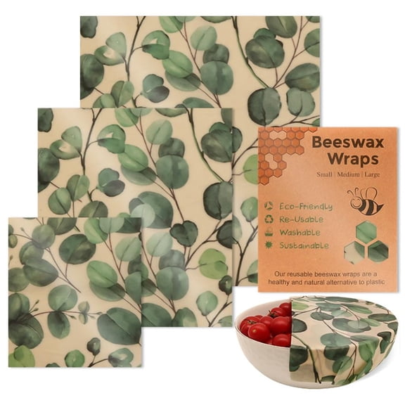HONCLL Reusable Beeswaxs Food Sealers 3 Pieces Set Fashionable Kitchen Supplies Home Accessory for Organization Daily Use