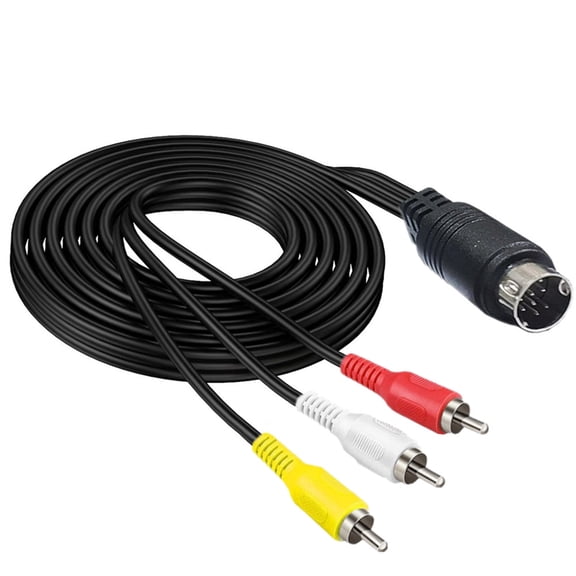 Tizuqe S-Video Cable Mini DIN 10pin to 3RCA Conversion Cord High Strength for Connecting Classical Consoles to Modern Displays