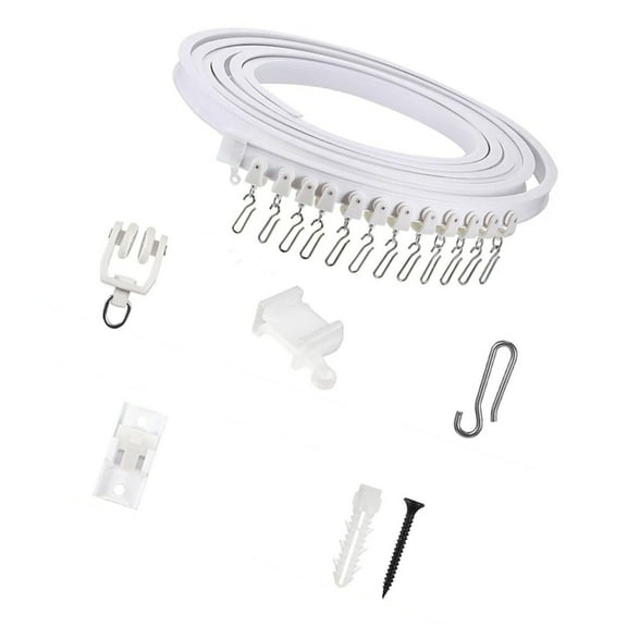 Tizuqe Smooth Glides Curtain Rails Kits with Rollers Easy Installation for Home Decors