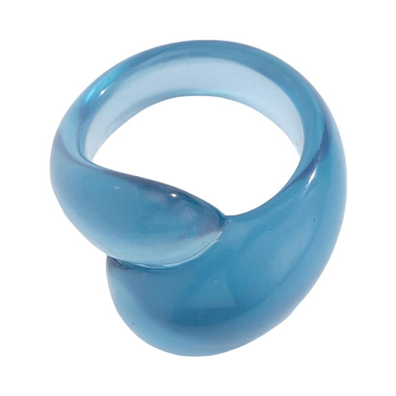 HONCLL Trendy Double Droplet Acrylic Ring Jewelry for Parties Date and Everyday Outfits