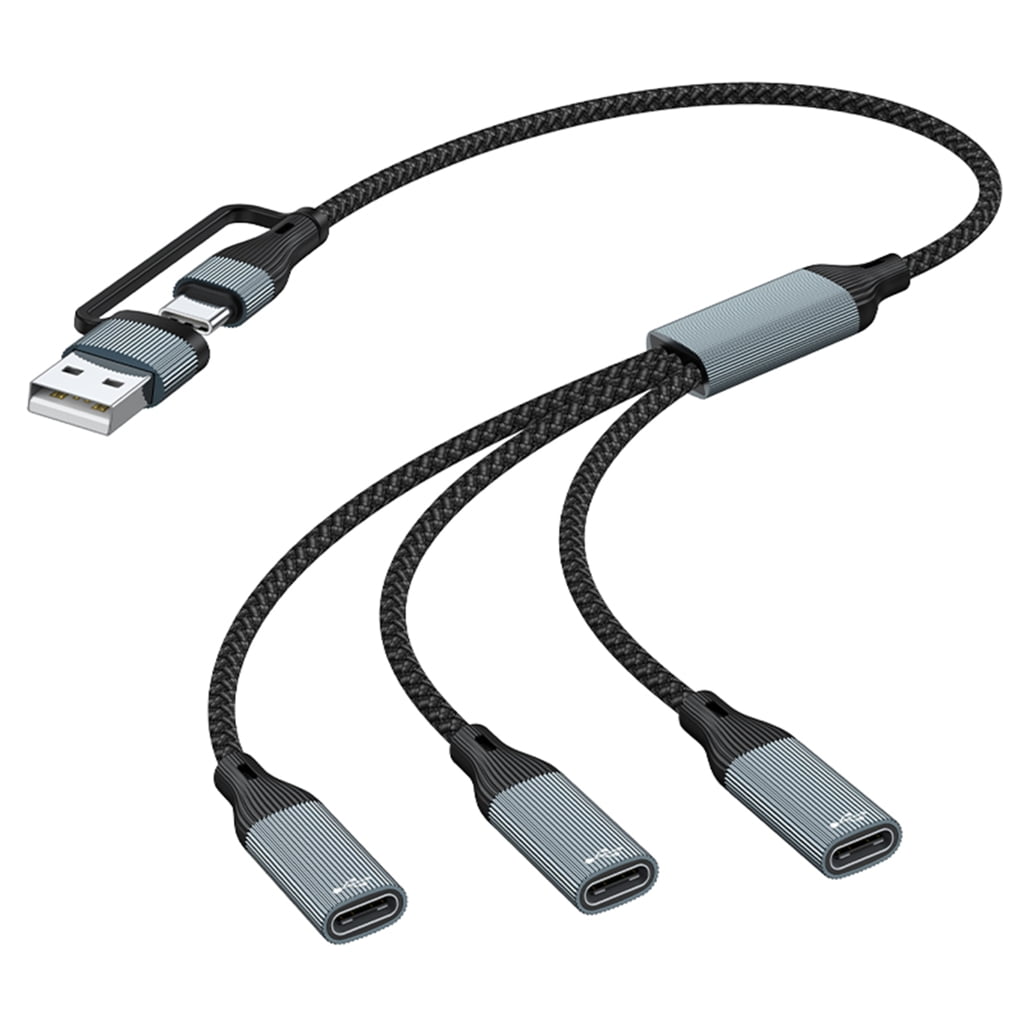 Tizuqe USB/Type C Male to 2/3 Type C Female Cable Adapter OTG Splitter ...