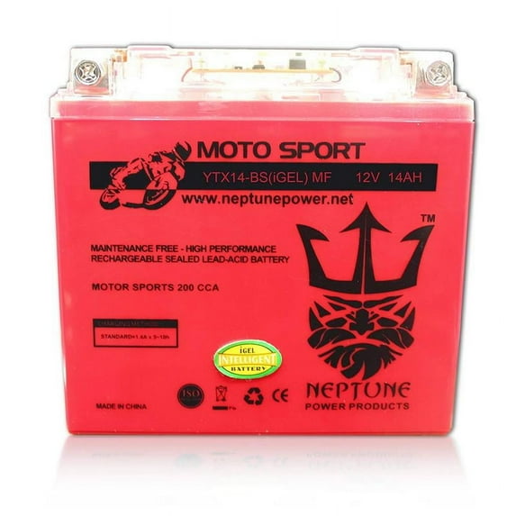 HONDA TRX420 Rancher 2X4 -2017 YTX14-BS(iGEL)(MF) SLA Powersport Replacement Battery by Neptune