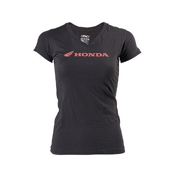 HONDA WING HORIZONTAL LOGO WOMEN'S V-NECK T-SHIRT / BLACK (M)