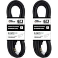 thumbnail image 1 of HONDERSON 2 Pack 6FT Outdoor Extension Cord,16/3 SJTW Durable Black Extension Cable with 3 Prong Grounded Plug for Safety, 1 of 6