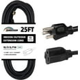 thumbnail image 1 of HONDERSON 25FT Outdoor Extension Cord-16/3 SJTW Durable Black Extension Cable with 3 Prong Grounded Plug for Safety, 1 of 6