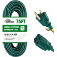 thumbnail image 1 of HONDERSON 75ft Outdoor Extension Cord, 16/3 SJTW Durable Green Extension Cable with 3 Prong Grounded, 1 of 7