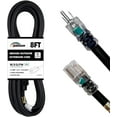 thumbnail image 1 of HONDERSON 8FT 16/3 Christmas Lighted Outdoor Extension Cord - 16 Gauge 3 Prong SJTW Black Extension Cable with 3 Prong Grounded Plug for Safety,Great for Outdoor Christmas Decorations, 1 of 7
